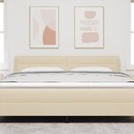 vidaXL Tête de lit Design Lignes Crème 90 cm Tissu