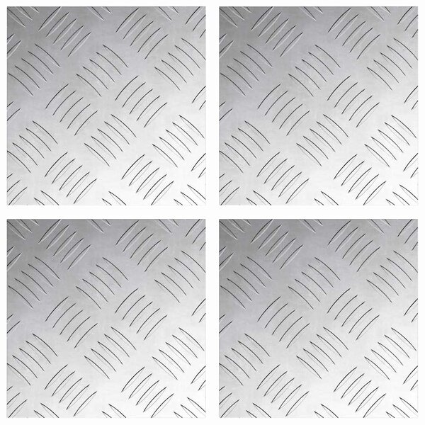 vidaXL Plaques en Aluminium à Damier 4 Pièces Antidérapantes 20x20 cm