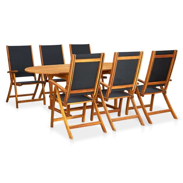 vidaXL Ensemble à manger d'extérieur 7 Pièces Bois d'acacia solide