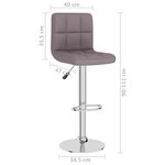 vidaXL Tabourets de bar lot de 2 taupe tissu