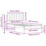 vidaXL Cadre de lit avec tête de lit rembourrée Taupe 100 x 200 cm