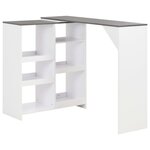 vidaXL Table de bar avec tablette amovible Blanc 138x39x110 cm