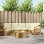 vidaXL Ensemble de canapés d'extérieur 6 pc Blanc et crème Polyester
