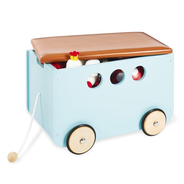 Pinolino Coffre avec roues pour jouets Jim Bleu