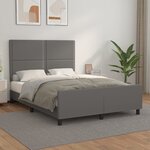 vidaXL Cadre de lit avec tête de lit Gris 140x190 cm Similicuir