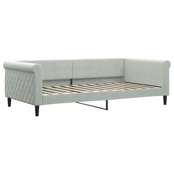 vidaXL Lit de repos gris clair 100x200 cm velours