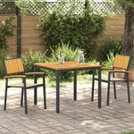 vidaXL Ensemble de salle à manger pour jardin 3 Pièces Noir et marron