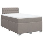 vidaXL Sommier à lattes de lit avec matelas Taupe 120x200 cm Tissu