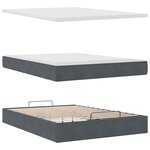 vidaXL Cadre de lit ottoman avec matelas gris foncé 140x190 cm velours