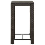 vidaXL Ensemble de bar de jardin 3 Pièces coussins Résine tressée Marron