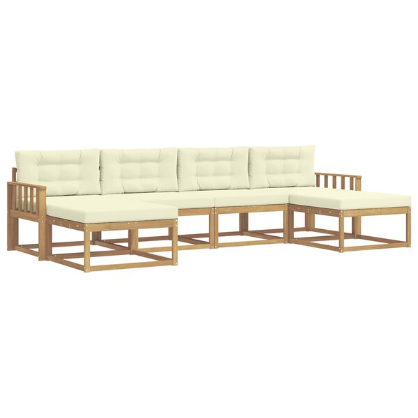 vidaXL Ensemble de canapés d'extérieur 6 pc Blanc et crème