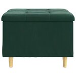 vidaXL Pouf de rangement Vert foncé 60 x 60 x 45 cm Velours