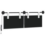 vidaXL Tête de lit suspendue Avec lumière LED Blanc Tissu