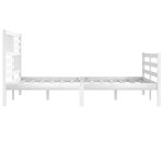 vidaXL Cadre de lit Blanc 180x200 cm Super King Bois massif