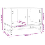 vidaXL Table basse avec portes en verre gris béton 68 5x50x50 cm