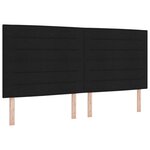 vidaXL Lit à ressorts avec tête de lit Noir 200 x 200 cm Tissu
