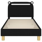 vidaXL Cadre de lit pour enfants avec tête de lit Noir 80 x 160 cm