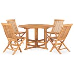 vidaXL Mobilier à dîner d'extérieur pliable 5 Pièces Bois solide de teck