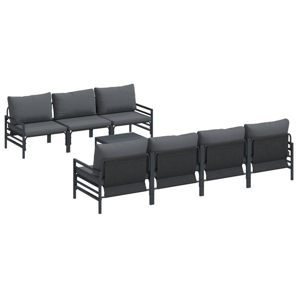 vidaXL Ensemble de canapé de jardin avec coussin avec oreiller 8 Pièces Anthracite