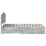 vidaXL Cadre de lit Gris béton 135 x 190 cm Bois d'ingénierie