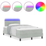 vidaXL Lit à ressort avec matelas & LED gris clair 120x190 cm velours