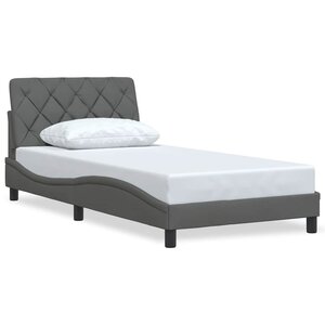 vidaXL Cadre de lit sans matelas gris foncé 100x200 cm tissu