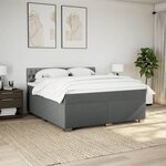 vidaXL Sommier à lattes de lit avec matelas Gris foncé 180x200cm Tissu