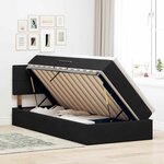 vidaXL Lit de Rangement avec matelas Noir 90 x 200 cm Velours
