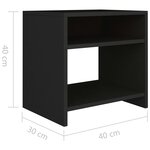 Vidaxl tables de chevet 2 pièces noir 40x30x40 cm bois d'ingénierie