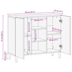 vidaXL Buffet noir 90x33x75 cm bois d'ingénierie