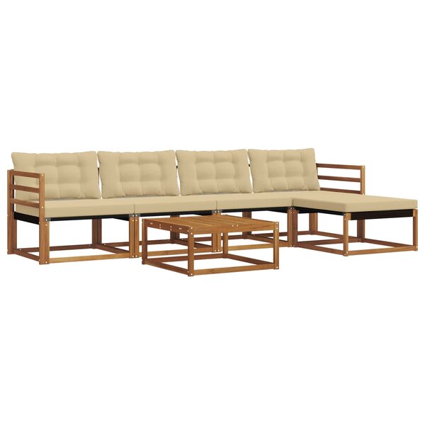 vidaXL Ensemble de canapés d'extérieur 6 Pièces Naturel et Beige