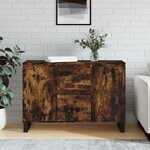 vidaXL Buffet chêne fumé 101 5x35x70 cm bois d'ingénierie