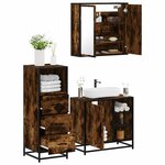vidaXL Ensemble de meubles de salle de bain 3 Pièces Chêne fumé