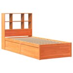 vidaXL Cadre de lit sans matelas cire marron 75x190 cm bois pin massif