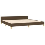 vidaXL Cadre de lit sans matelas avec tête de lit marron foncé tissu