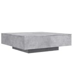vidaXL Table basse gris béton 100x100x31 cm bois d'ingénierie