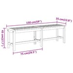 vidaXL Banc de jardin 150x35x45 cm bois massif d'acacia