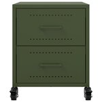vidaXL Tables de chevet 2 Pièces vert olive 36x39x43 5 cm acier