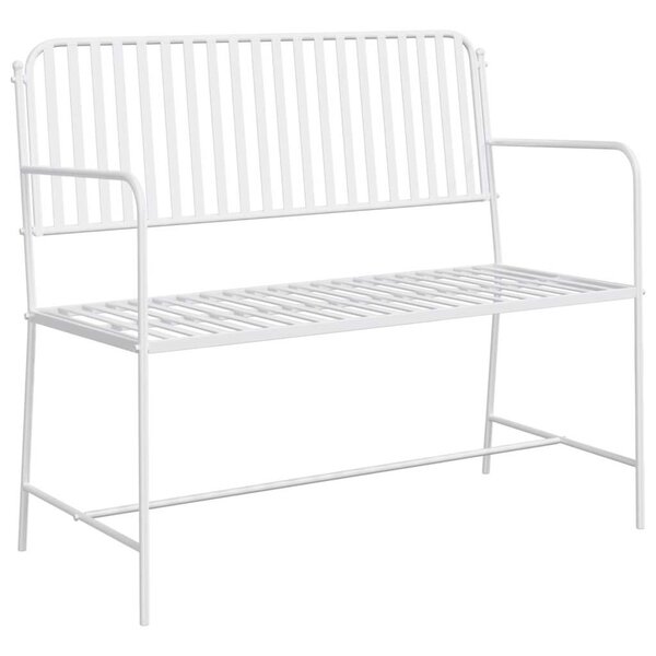 vidaXL Banc de jardin Blanc Uni 103 5 x 51 5 x 90 cm Acier
