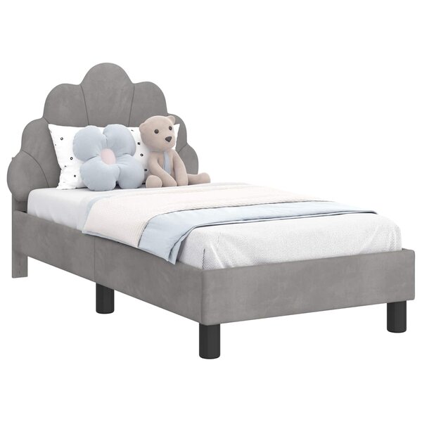 vidaXL Cadre de lit pour tout-petit avec tête de lit Gris clair