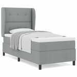 vidaXL Lit à ressorts avec matelas Gris clair 100 x 200 cm tissu