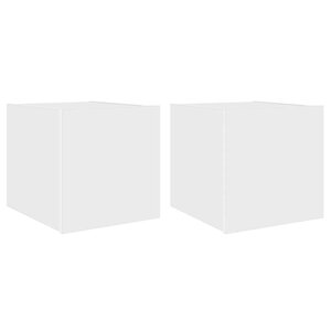 vidaXL Meubles TV muraux avec lumières LED 2 Pièces blanc 30 5x35x30 cm
