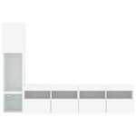 vidaXL Unités murales TV avec LED 4 Pièces blanc bois d'ingénierie