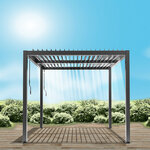 Pergola bioclimatique led sydney gris aluminium 3x3m