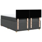 vidaXL Sommier à lattes de lit avec matelas Gris foncé 140x200cm Tissu