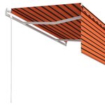 vidaXL Auvent rétractable automatique avec store 3x2 5 m Orange marron