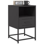 vidaXL Table de chevet noir 36x39x60 5 cm acier