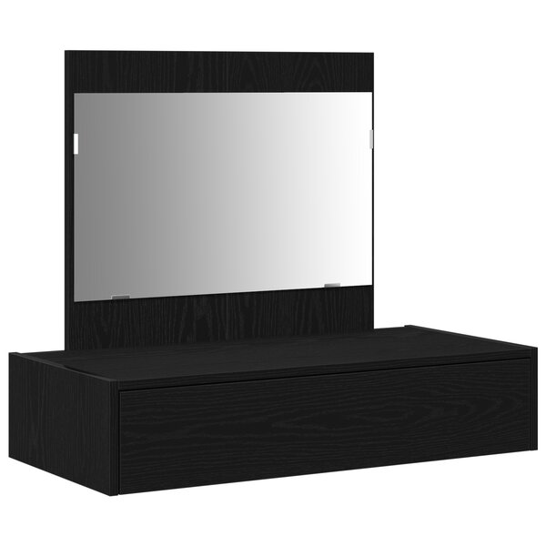 vidaXL Table de maquillage murale chêne noir 83x40x70 cm