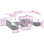 vidaXL Ensemble de canapé de jardin 11 Pièces Noir Poly rotin