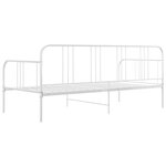 vidaXL Cadre de canapé-lit sans matelas blanc métal 90x200 cm